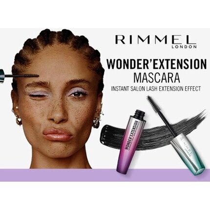 Skropstu tuša Rimmel London Wonder´Extension, 11 ml, 001 Very Black цена и информация | Acu ēnas, skropstu tušas, zīmuļi, serumi | 220.lv