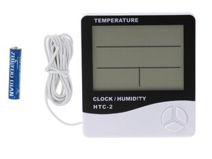 Higrometrs - termometrs ar pulksteņa un mitruma mērītāja funkcijām cena un informācija | Meteostacijas, āra termometri | 220.lv