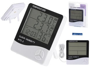 Higrometrs - termometrs ar pulksteņa un mitruma mērītāja funkcijām cena un informācija | Meteostacijas, āra termometri | 220.lv