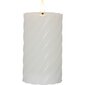 Vaska svece LED Flamme Swirl balts 15cm cena un informācija | Sveces un svečturi | 220.lv