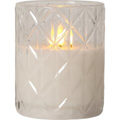 Восковая LED свеча Flamme Romb со стеклом 12.5 cm цена и информация | Подсвечники, свечи | 220.lv