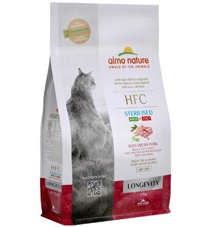 Almo Nature HFC Longevity Sterilised Cat, kaķiem, ar cūkgaļu, 1.2kg. cena un informācija | Sausā barība kaķiem | 220.lv