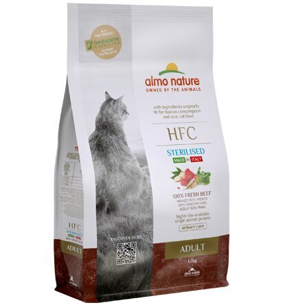 Almo Nature HFC Adult Sterilised Cat, kaķiem, ar liellopa gaļu, 1.2kg cena un informācija | Sausā barība kaķiem | 220.lv