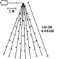 LED dekoratīvā gaismas ķēde ar 140cm 64LED silti baltām baterijām цена и информация | Ziemassvētku lampiņas, LED virtenes | 220.lv