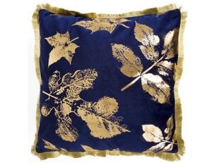 My Home dekoratīvā spilvendrāna Velvet Blue Leaves цена и информация | Декоративные подушки и наволочки | 220.lv