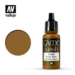 Akrila krāsa Sepia Washes 17 ml. Game Color 73200 Vallejo cena un informācija | Modelēšanas un zīmēšanas piederumi | 220.lv