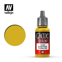 Akrila krāsa Polished Gold Metallic 17 ml. Game Color 72055 Vallejo cena un informācija | Modelēšanas un zīmēšanas piederumi | 220.lv