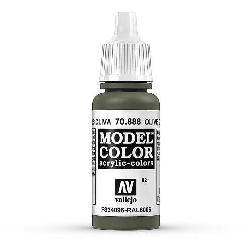 Akrila krāsa Olive Grey Matt 17 ml. Model Color 70888 Vallejo cena un informācija | Modelēšanas un zīmēšanas piederumi | 220.lv