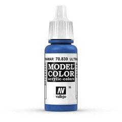 Akrila krāsa Ultramarine Matt 17 ml. Model Color 70839 Vallejo cena un informācija | Modelēšanas un zīmēšanas piederumi | 220.lv