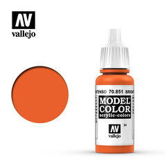 Akrila krāsa Bright Orange Matt 17 ml. Model Color 70851 Vallejo cena un informācija | Modelēšanas un zīmēšanas piederumi | 220.lv