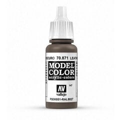 Akrila krāsa Leather Brown Matt 17 ml. Model Color 70871 Vallejo cena un informācija | Modelēšanas un zīmēšanas piederumi | 220.lv