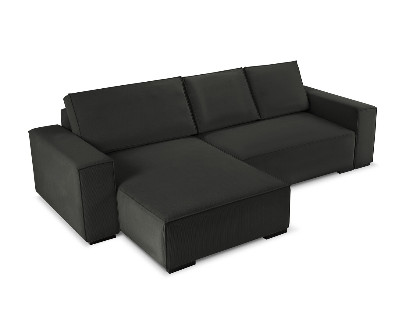 Universāls stūra dīvāns Micadoni Home Eveline 4S, melns cena un informācija | Stūra dīvāni | 220.lv