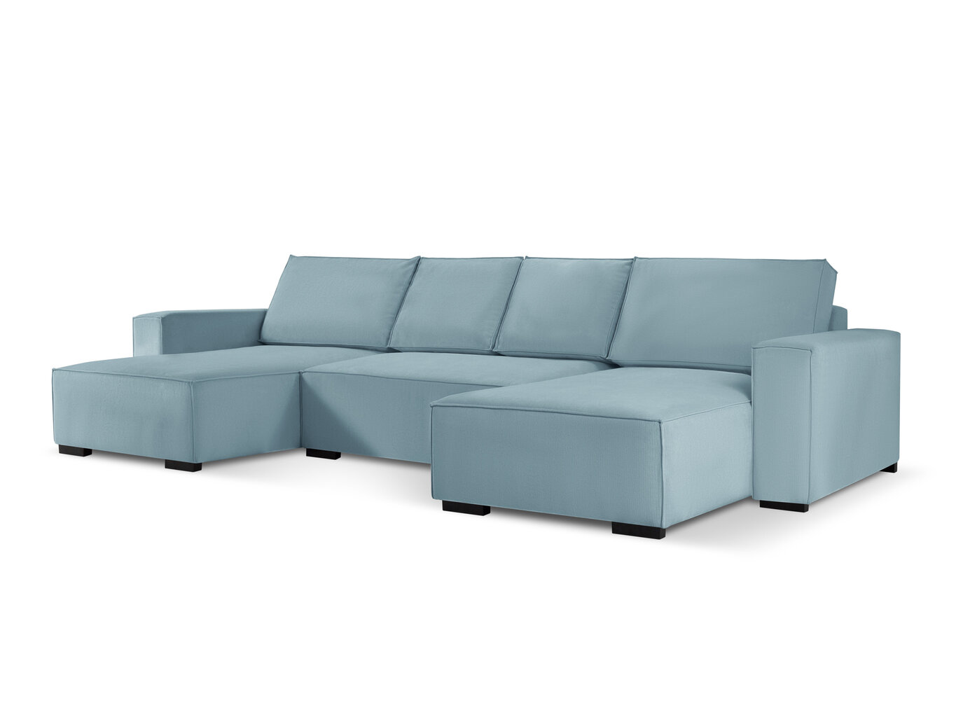 Universāls stūra dīvāns Micadoni Home Eveline 6S, gaiši zils cena un informācija | Stūra dīvāni | 220.lv