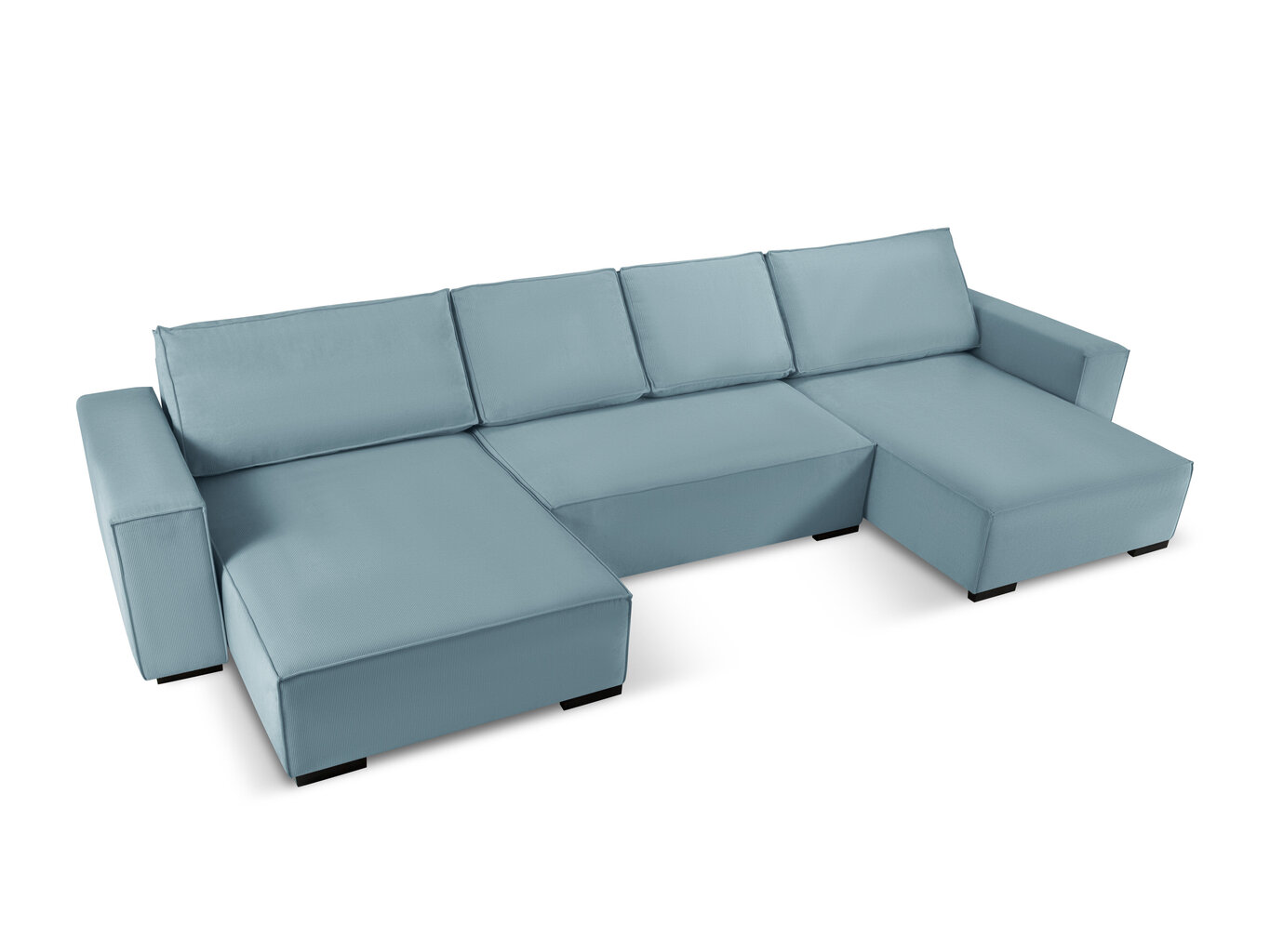 Universāls stūra dīvāns Micadoni Home Eveline 6S, gaiši zils цена и информация | Stūra dīvāni | 220.lv