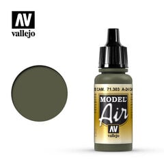 Akrila krāsa A-24M Cam. Green 17 ml. Model Air 71303 Vallejo cena un informācija | Modelēšanas un zīmēšanas piederumi | 220.lv