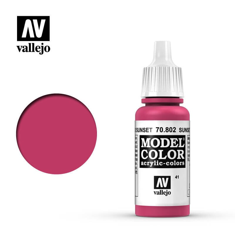 Akrila krāsa Sunset Red Matt 17 ml Model Color 70802 Vallejo cena un informācija | Modelēšanas un zīmēšanas piederumi | 220.lv