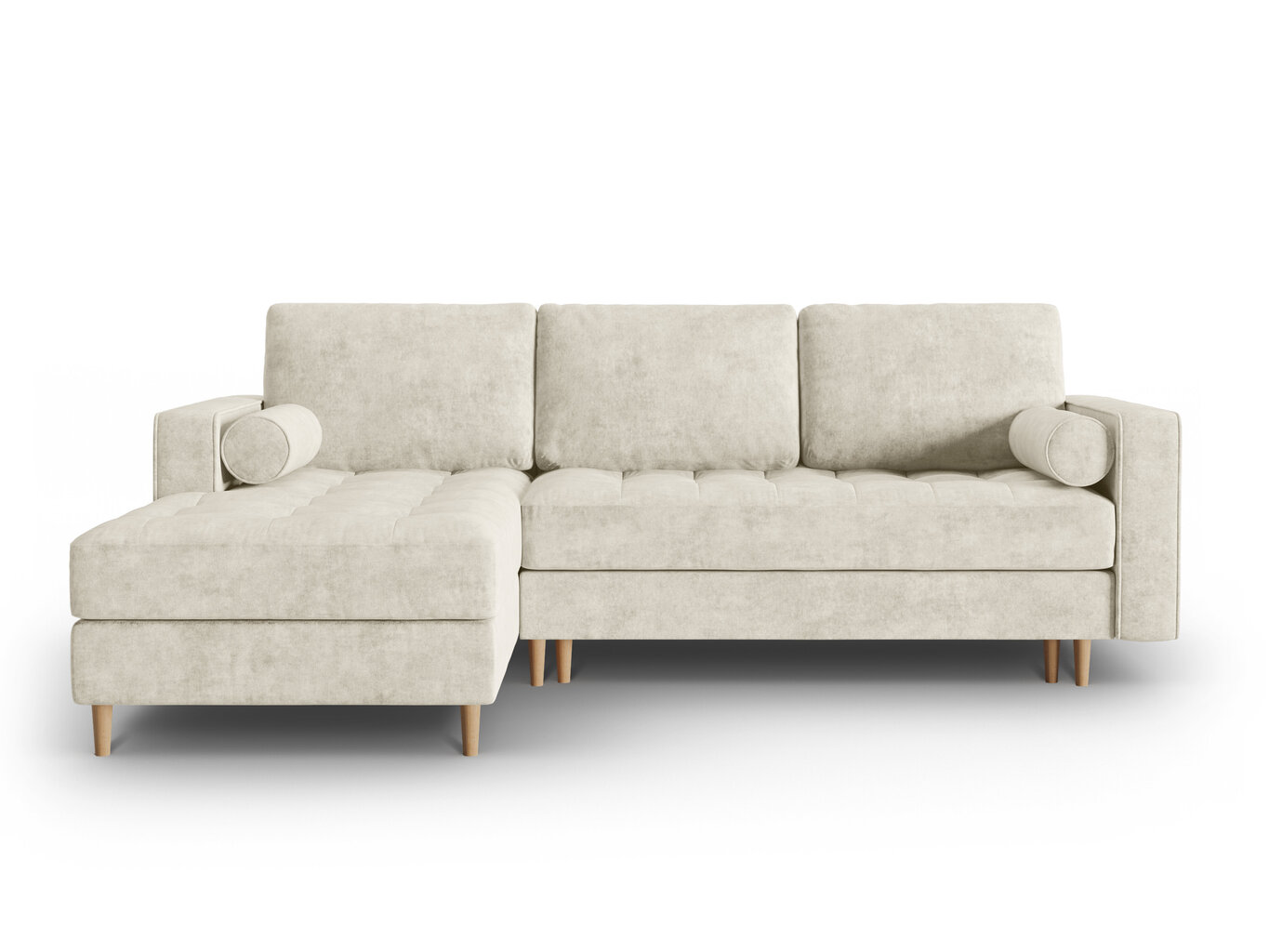 Stūra dīvāns Micadoni Home Gobi 5S, smilškrāsas cena un informācija | Stūra dīvāni | 220.lv