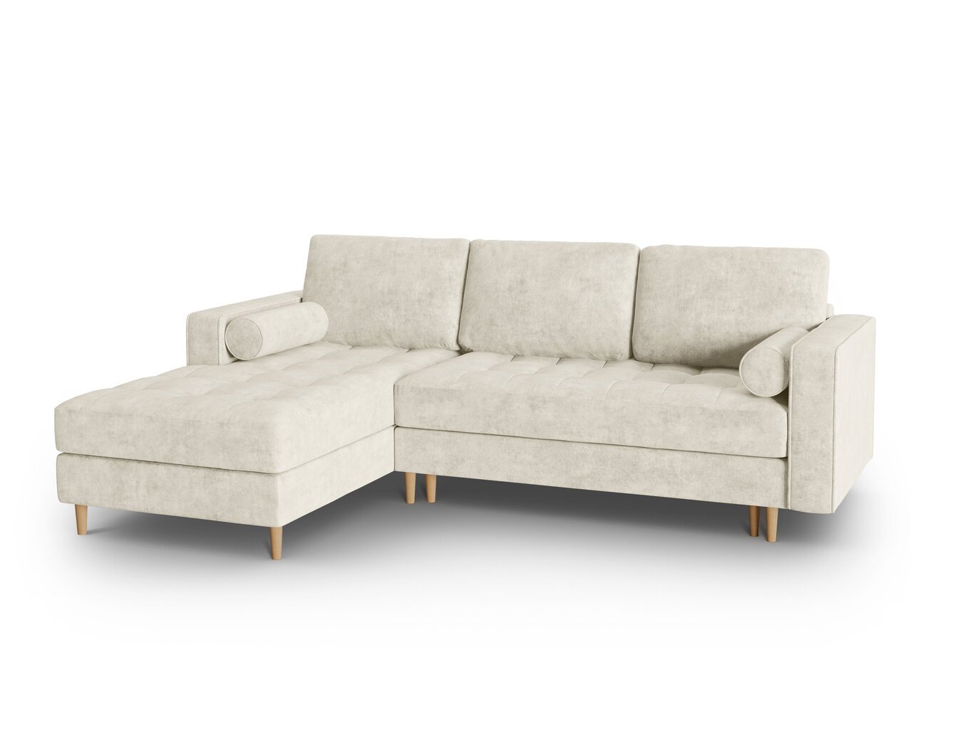 Stūra dīvāns Micadoni Home Gobi 5S, smilškrāsas cena un informācija | Stūra dīvāni | 220.lv