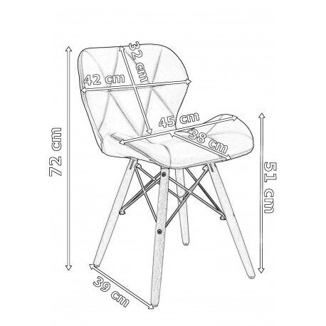 Samta krēsls K-MURET VELVET DSW grafīta krāsā cena un informācija | Virtuves un ēdamistabas krēsli | 220.lv