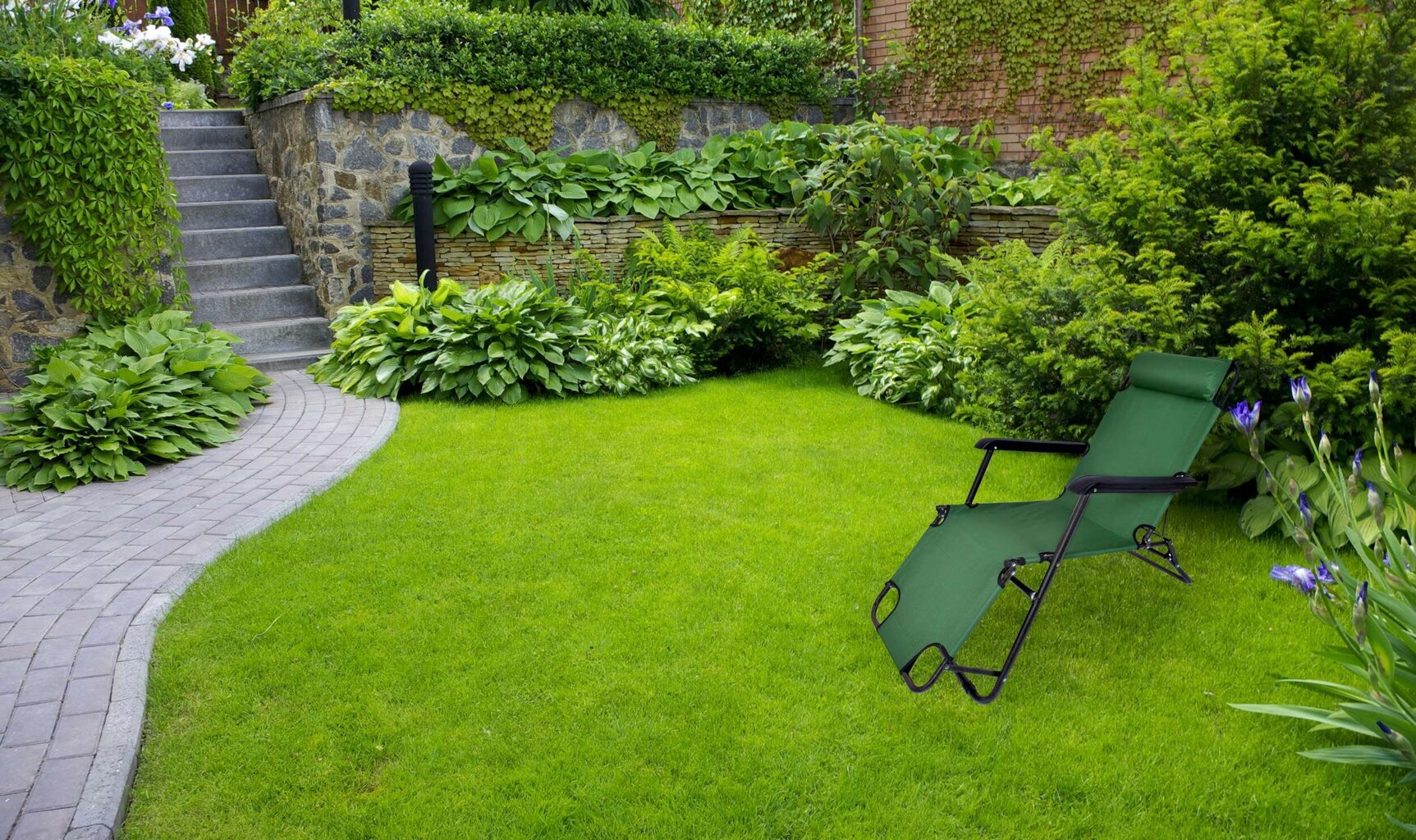 Dārza krēsls LEON, zaļš cena un informācija | Sauļošanās krēsli | 220.lv