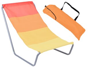Saliekams tūristu pludmales zvilnis Olek - ar oranžām svītrām cena un informācija | Sauļošanās krēsli | 220.lv