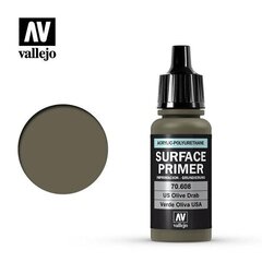 Грунтовка U.S. Olive Drab 17 мл Surface Primer 70608 Vallejo цена и информация | Принадлежности для рисования, лепки | 220.lv