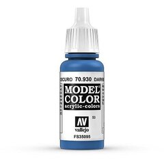 Krāsa Dark Blue Matt 17 ml. 70930 Vallejo cena un informācija | Modelēšanas un zīmēšanas piederumi | 220.lv