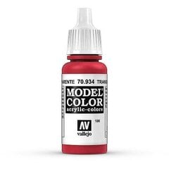 Krāsa Transparent Red 17 ml. 70934 Vallejo cena un informācija | Modelēšanas un zīmēšanas piederumi | 220.lv