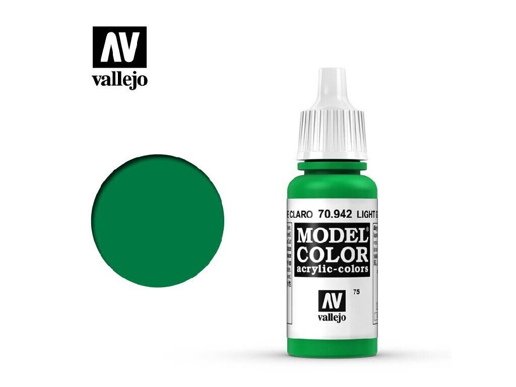 Krāsa Light Green Matt 17 ml. Vallejo 70942 cena un informācija | Modelēšanas un zīmēšanas piederumi | 220.lv