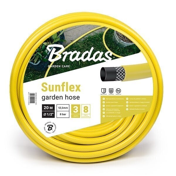 Laistīšanas šļūtene Sunflex 1/2'-50 m, dzeltena цена и информация | Laistīšanas sistēmas | 220.lv