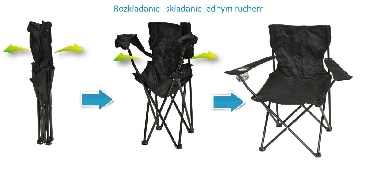Saliekams tūrisma krēsls Saska Garden, melns cena un informācija |  Tūrisma mēbeles | 220.lv