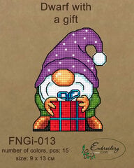 Набор для вышивания Embroidery Craft Гном с подарком FNNGI-013 цена и информация | Принадлежности для вышивания | 220.lv
