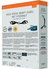 Kabelis HDMI-HDMI spraudnis 7.5m (HDMI 1.4) melns, inakustik STAR cena un informācija | Kabeļi un vadi | 220.lv