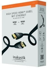 Kabelis HDMI-HDMI spraudnis 1.5m (HDMI 2.0) melns, inakustik STAR cena un informācija | Kabeļi un vadi | 220.lv
