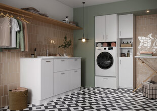 Skapītis virs veļas mazgājamas mašīnas D65 SŁ ZPR, ozola krāsas cena un informācija | Vannas istabas skapīši | 220.lv