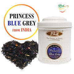 Princess Blue (Earl) Grey Black tea - Ekskluzīva Indijas melnā beramā lapu tēja ar Bergamotu, ziedlapiņām un augļu gabaliņiem, 125 g cena un informācija | Tēja | 220.lv