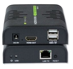 Paplašinātājs KVM Techly HDMI+USB Cat5e/6 līdz 120 m cena un informācija | Kabeļi un vadi | 220.lv