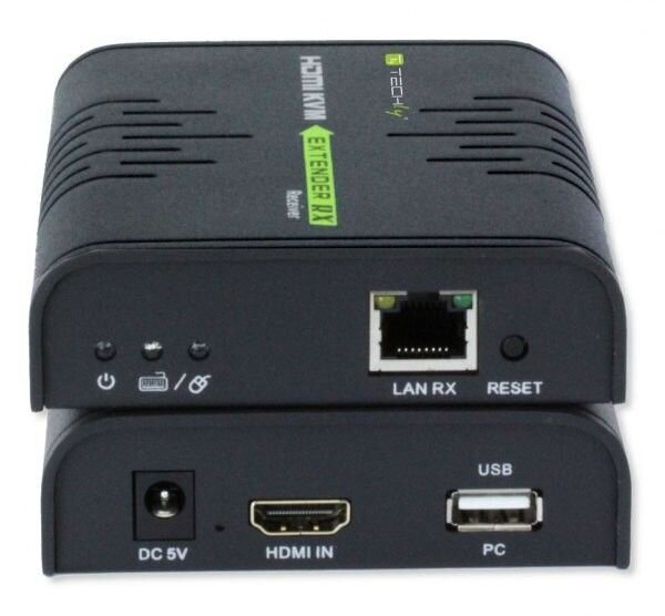 Paplašinātājs KVM Techly HDMI+USB Cat5e/6 līdz 120 m cena un informācija | Kabeļi un vadi | 220.lv