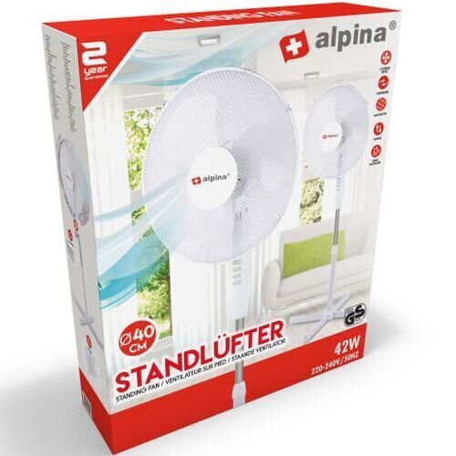 Alpina (2514) Ventilators 42W 40cm cena un informācija | Ventilatori | 220.lv