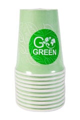 Glāzes ekoloģiskās Go Green 350ml 10 gab./ 0,10kg цена и информация | Праздничная одноразовая посуда | 220.lv