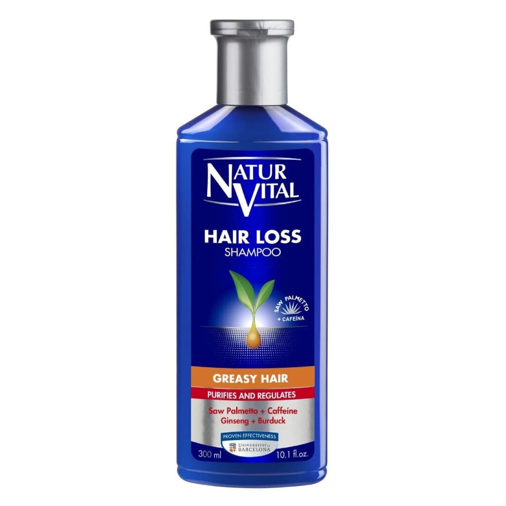 Šampūns pret matu izkrišanu (taukainiem matiem) Natur Vital Hair Loss 300 ml цена и информация | Šampūni | 220.lv