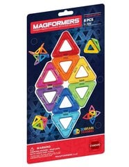 MAGFORMERS Magnētiskais komplekts "Trijstūri", 8gab. цена и информация | Конструкторы и кубики | 220.lv