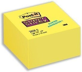 Līmlapiņas piezīmēm 3M, Post-it, Super Sticky, 75x75 mm, dzeltenas, kubs (1x350) 0717-057 cena un informācija | Burtnīcas un papīra preces | 220.lv