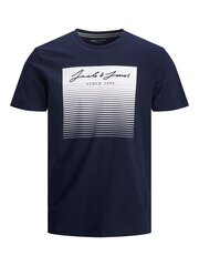 JACK & JONES VĪRIEŠU T-KREKLS 12200228*02, tumši zils/balts 5715212968783 cena un informācija | Vīriešu T-krekli | 220.lv