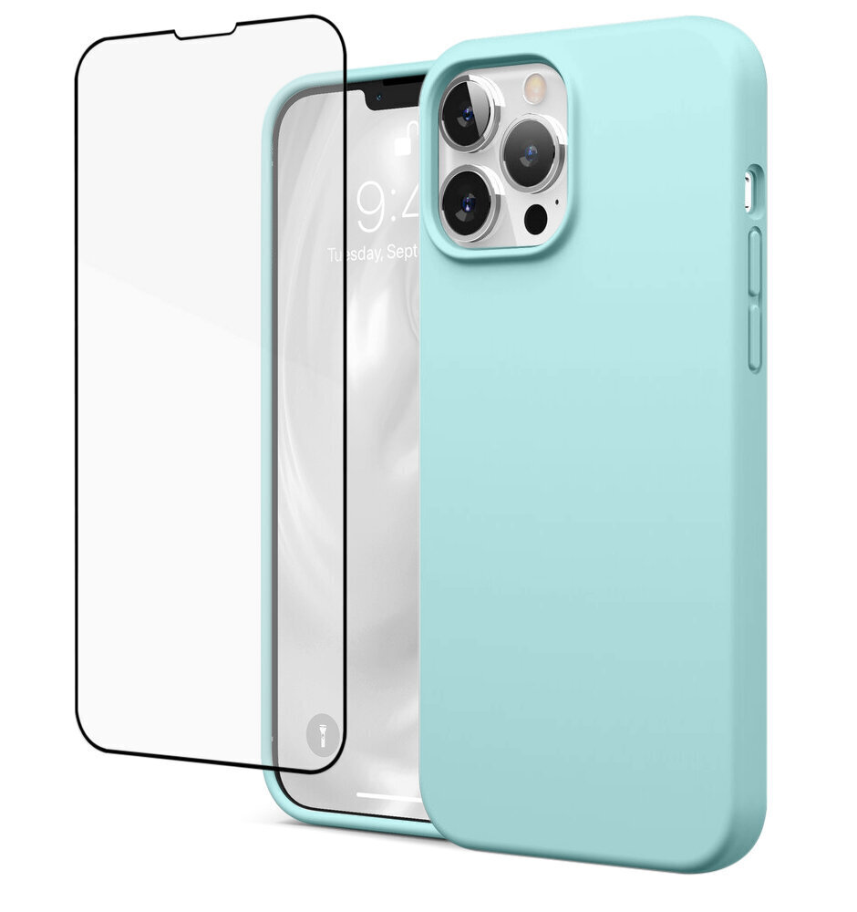 Komplekts-aizsargvāciņš silikona Apple iPhone 13 Pro SoundBerry, zila + aizsargstikls Superior 5D цена и информация | Telefonu vāciņi, maciņi | 220.lv