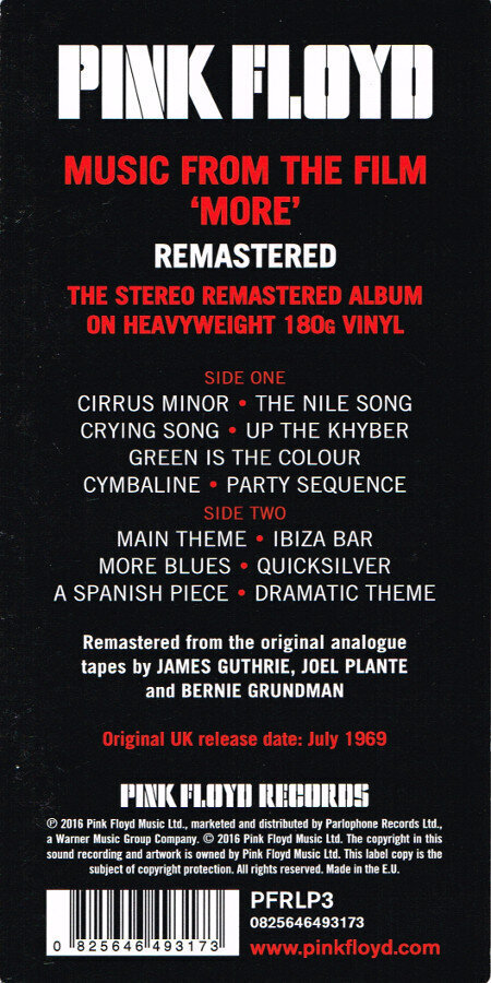 Pink Floyd - Soundtrack From The Film "More", LP, vinila plate, 12" vinyl record cena un informācija | Vinila plates, CD, DVD | 220.lv