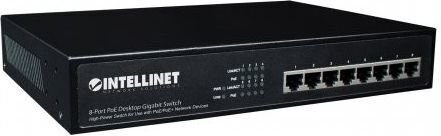 Pārveidotājs Intellinet Gigabit switch 8X 10/100/1000 RJ45 PoE+ 140W 19" rack cena un informācija | Komutatori (Switch) | 220.lv