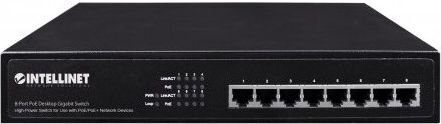 Pārveidotājs Intellinet Gigabit switch 8X 10/100/1000 RJ45 PoE+ 140W 19" rack цена и информация | Komutatori (Switch) | 220.lv