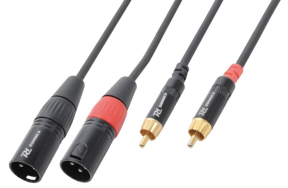 PD-Connex CX66-1 kabelis 2x XLR 2x RCA 1,5 m melns cena un informācija | Kabeļi un vadi | 220.lv