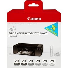 Canon PGI29 MBK/PBK/DGY/GY/LGY/CO Multi Pack, cena un informācija | Tintes kārtridži | 220.lv